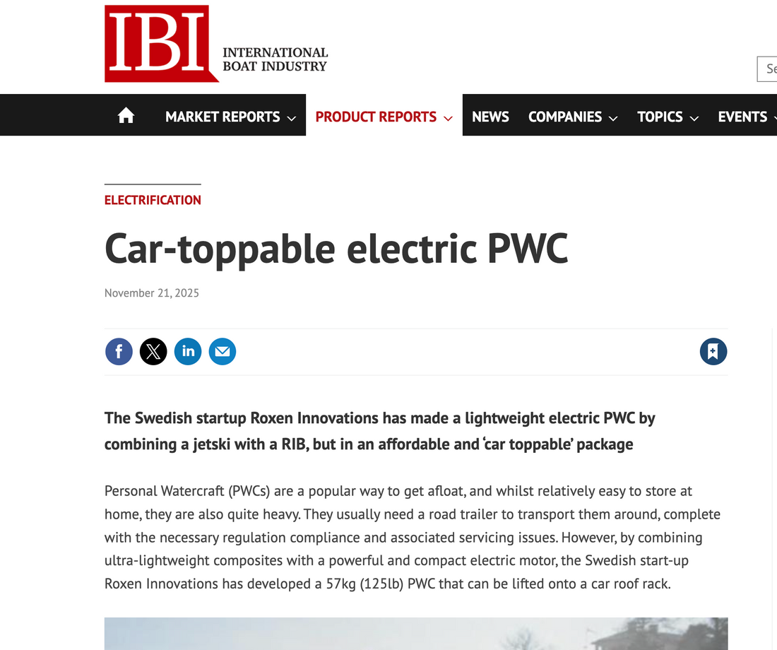 International Boat Industry: Car-toppable electric PWC